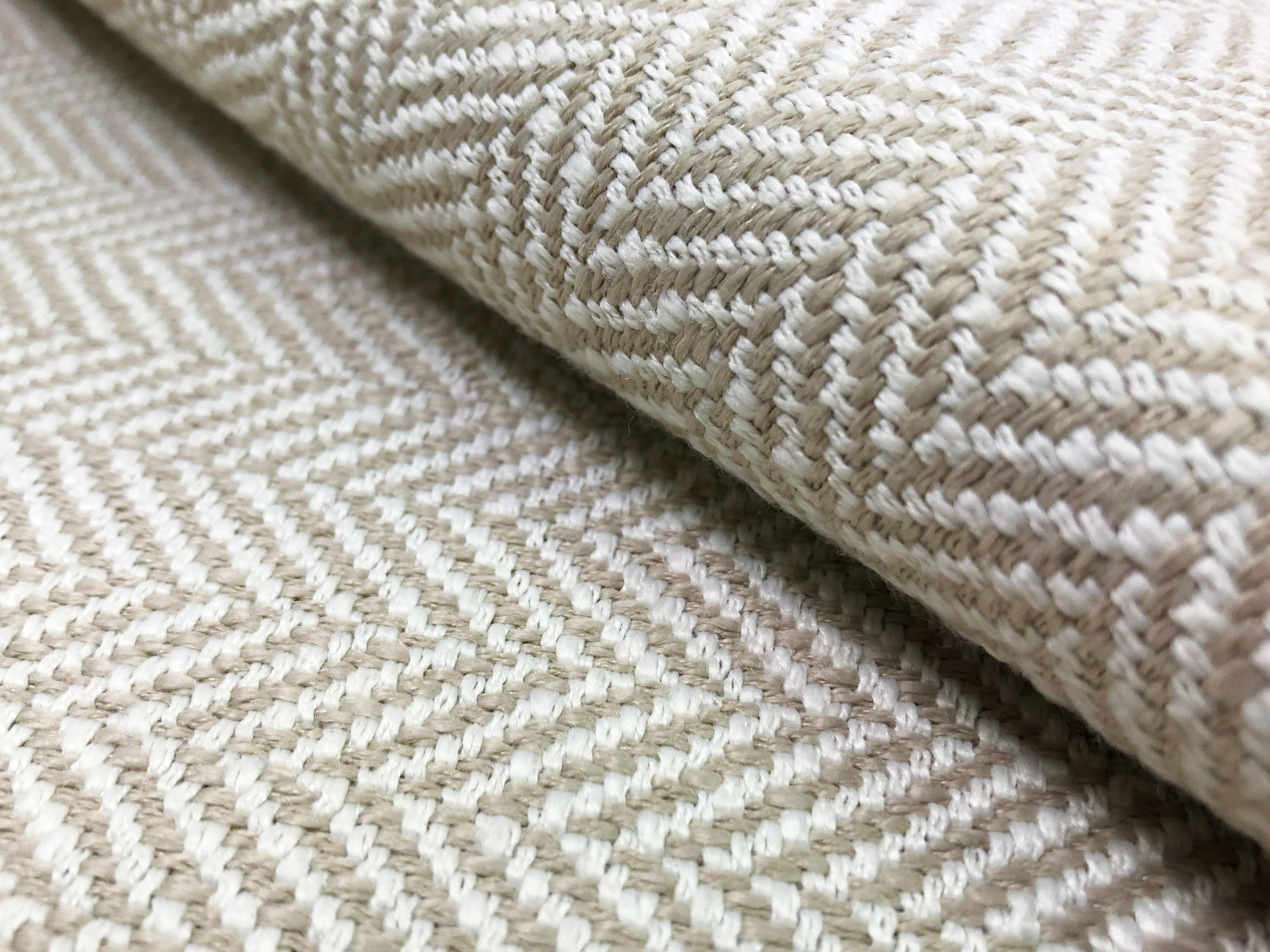 1 1/4 Yd Designer Linen Viscose MCM Mid popular Century Modern Cream Black Geometric Herringbone Tweed Upholstery Fabric WHS581