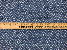 Load image into Gallery viewer, Peter Dunham Atlas Indigo Blue White Diamond Geometric Pattern Linen Upholstery Drapery Fabric