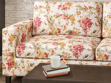Load image into Gallery viewer, Cream Orange Green Red Bird Floral Upholstery Drapery Fabric