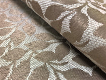 Load image into Gallery viewer, Designer Botanical Leaf Pattern Water Resistant Taupe Beige Upholstery Fabric