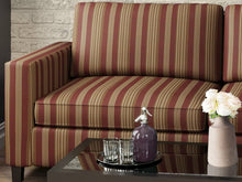 Load image into Gallery viewer, Heavy Duty Stripe Burgundy Red Ivory Gold Upholstery Drapery Fabric