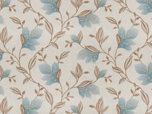 Load image into Gallery viewer, Beige Blue Olive Green Sage Botanical Floral Embroidered Drapery Fabric
