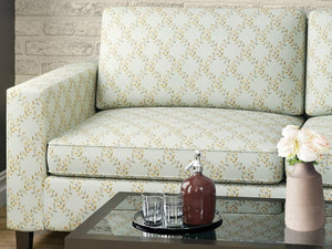 Heavy Duty Leaf Brocade Aqua Blue Beige Green Upholstery Drapery Fabric