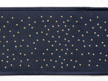 Load image into Gallery viewer, 3" Wide Gold Beaded Velvet Mocha Brown Black Midnight Blue Teal Drapery Tape Trim
