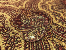 Load image into Gallery viewer, Valdese Weavers Crypton Stain &amp; Water Resistant Beige Red Medallion Tapestry Upholstery Fabric