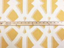 Load image into Gallery viewer, P Kaufmann Ivory Yellow Trellis Geometric Chinoiserie Upholstery Drapery Fabric