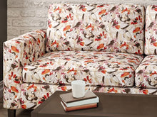Load image into Gallery viewer, Heavy Duty Beige Cream Orange Brown Magenta Grey Floral Upholstery Drapery Fabric