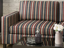 Load image into Gallery viewer, Heavy Duty Stripe Tapestry Navy Blue Wine Green Ivory Beige Upholstery Fabric