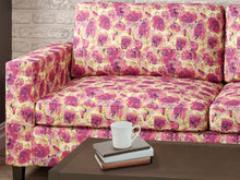 Load image into Gallery viewer, Heavy Duty Purple Magenta Pink Green Black Floral Upholstery Drapery Fabric