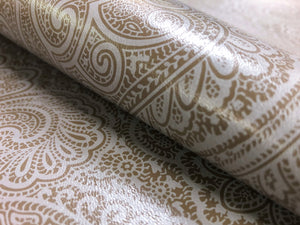 1.5 Yds Lavender Lilac Brown Cowboy Floral Print Faux Leather Upholstery Vinyl