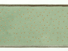Load image into Gallery viewer, 3" Wide Gold Beaded Velvet Antique Rose Seafoam Sage Green Mauve Drapery Tape Trim