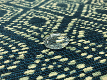 Load image into Gallery viewer, Designer Water &amp; Stain Resistant Navy Blue Grey Geometric Diamond Upholstery Fabric