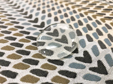 Load image into Gallery viewer, Water &amp; Stain Resistant Mustard Gold Steel Blue Grey Olive Green Black MCM Geometric Abstract Upholstery Drapery Fabric