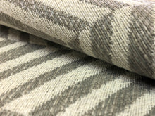 Load image into Gallery viewer, TDC Sant Inez Herringbone Gray Off White Abstract Geometric Indoor Outdoor Bella Dura Water Resistant Upholstery Fabric