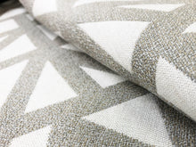 Load image into Gallery viewer, Designer Reversible Indoor Outdoor Water &amp; Stain Resistant Abstract Geometric Taupe Beige Upholstery Drapery Fabric