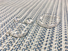 Load image into Gallery viewer, 1.75 Yds Designer Water &amp; Stain Resistant Belgian Linen Denim Blue Seafoam Aqua Cream MCM Upholstery Drapery Fabric