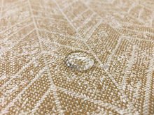 Load image into Gallery viewer, Designer Heavy Duty Water &amp; Stain Resistant Beige Wheat Off White Geometric Abstract Linen Upholstery Fabric
