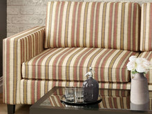 Load image into Gallery viewer, Heavy Duty Stripe Tapestry Brick Red Green Navy Blue Beige Upholstery Fabric