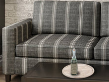 Load image into Gallery viewer, Crypton Water &amp; Stain Resistant Nautical Stripe Charcoal Black Off White Upholstery Fabric