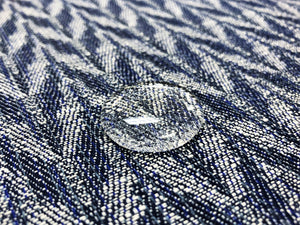 Perennials Vibes Hello Sailor Water & Stain Resistant Navy Blue White Geometric Abstract Upholstery Drapery Fabric