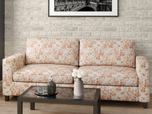 Load image into Gallery viewer, Heavy Duty Abstract Floral Tapestry Orange Coral Beige Ivory Upholstery Fabric