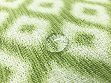 Load image into Gallery viewer, Designer Lime Green Ivory Water &amp; Stain Resistant Indoor Outdoor Geometric Upholstery Drapery Fabric