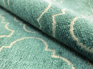 1.7 Yards Kravet Design 31422-35 Turquoise Aqua Blue Trellis Geometric Chenille Upholstery Fabric