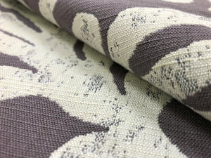 Perennials Leaf Me To It Violet Purple Lavender Ivory Indoor Outdoor Water Resistant Botanical Abstract Upholstery Drapery Fabric