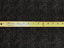 Load image into Gallery viewer, Designer Black Brown Geometric Herringbone MCM Mid Century Modern Upholstery Fabric