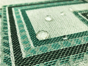 Sunbrella Indoor Outdoor Geometric Southwestern Green Teal Gray Upholstery Drapery Fabric