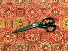 Load image into Gallery viewer, Discontinued Schumacher Cloisonne Weave Red Mustard Gold Chinoiserie Asian Cotton Silk Upholstery Drapery Fabric WHS 5197