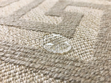 Load image into Gallery viewer, Designer Water &amp; Stain Resistant Wool Woven Flax Cotton Beige Geometric Greek Key Upholstery Fabric