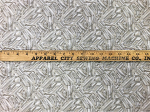 Designer Abstract Beige Taupe Woven Upholstery Drapery Fabric