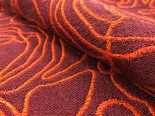 Load image into Gallery viewer, Reversible Designer Marsala Wine Red Orange Abstract Upholstery Fabric