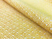 Load image into Gallery viewer, Brunschwig &amp; Fils Water &amp; Stain Resistant Golden Yellow White Reversible Small Scale Geometric Chenille Upholstery Drapery Fabric