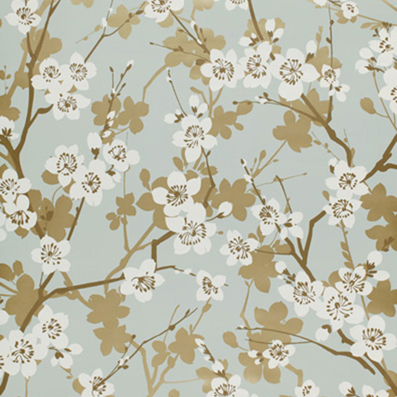 Schumacher Ming Cherry Blossom Wallpaper 5001070 / Aqua