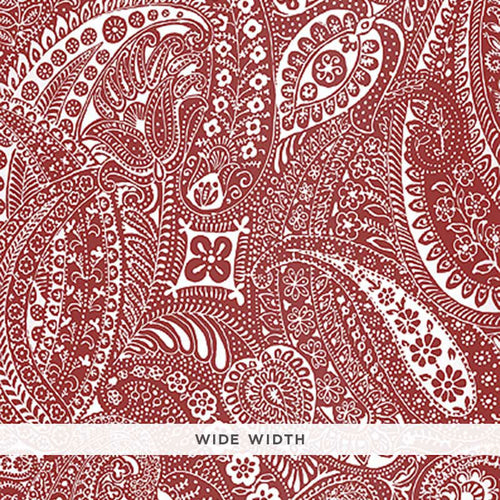 Schumacher Paisley Print Wallpaper 5003191 / Red