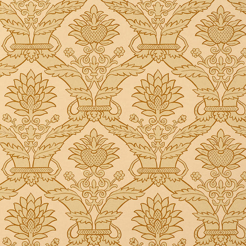 Schumacher Siena Damask Wallpaper 5003650 / Natural