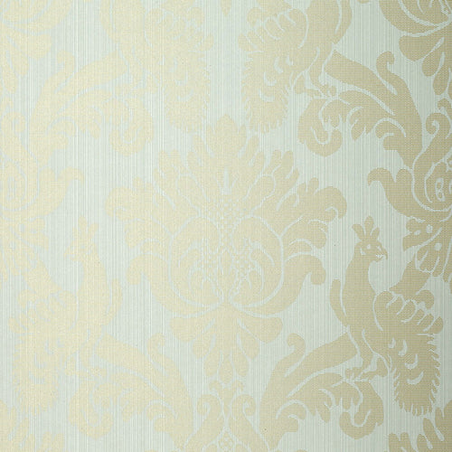 Schumacher Valette Strie Damask Wallpaper 5003662 / Robin's Egg