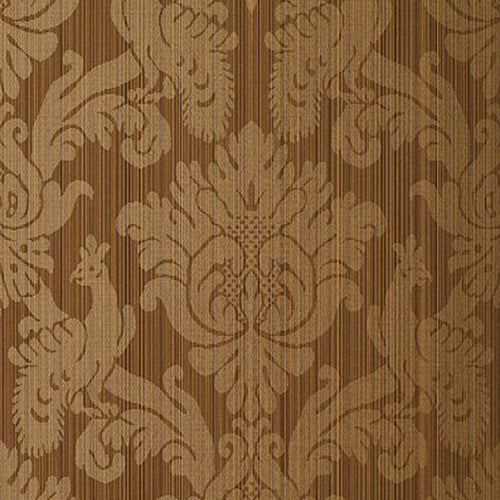 Schumacher Valette Strie Damask Wallpaper 5003665 / Mahogany