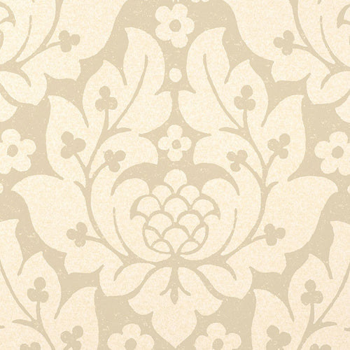 Schumacher Fiore Damask Wallpaper 5003670 / Linen