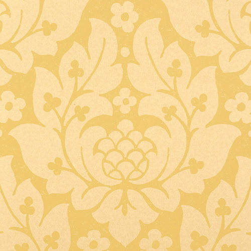 Schumacher Fiore Damask Wallpaper 5003671 / Buttercup