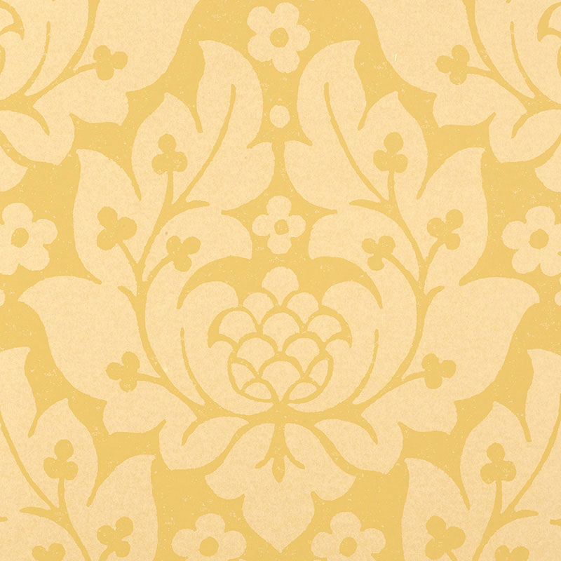 Schumacher Fiore Damask Wallpaper 5003671 / Buttercup