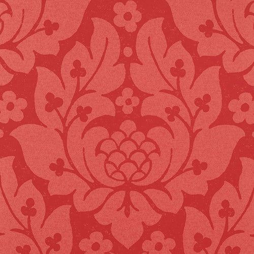 Schumacher Fiore Damask Wallpaper 5003672 / Berry