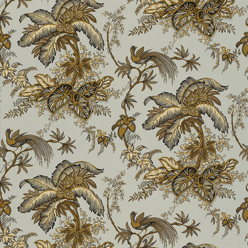 Schumacher Coconut Grove Wallpaper 5004052 / Aqua & Tan