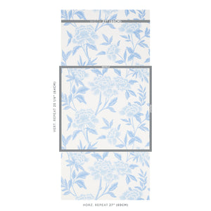 Schumacher Whitney Floral Wallpaper 5004385 / Blue