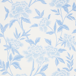 Schumacher Whitney Floral Wallpaper 5004385 / Blue