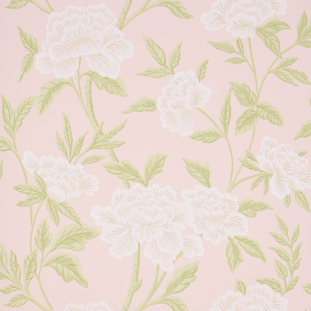 Schumacher Whitney Floral Wallpaper 5004386 / Blush