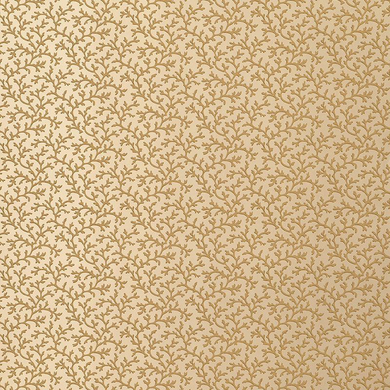 Schumacher Coral Vine Wallpaper 5004416 / Burnished Gold