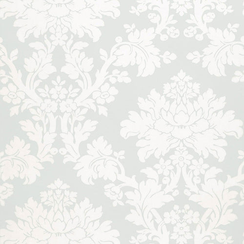 Schumacher Tierni Damask Wallpaper 5004463 / Robin's Egg
